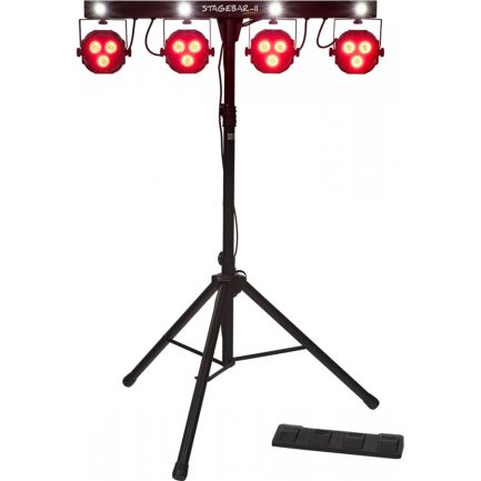 Set luci illuminazione STAGE BAR II con 4 Par Led RGB all in one e Pedaliera di Controllo Remoto